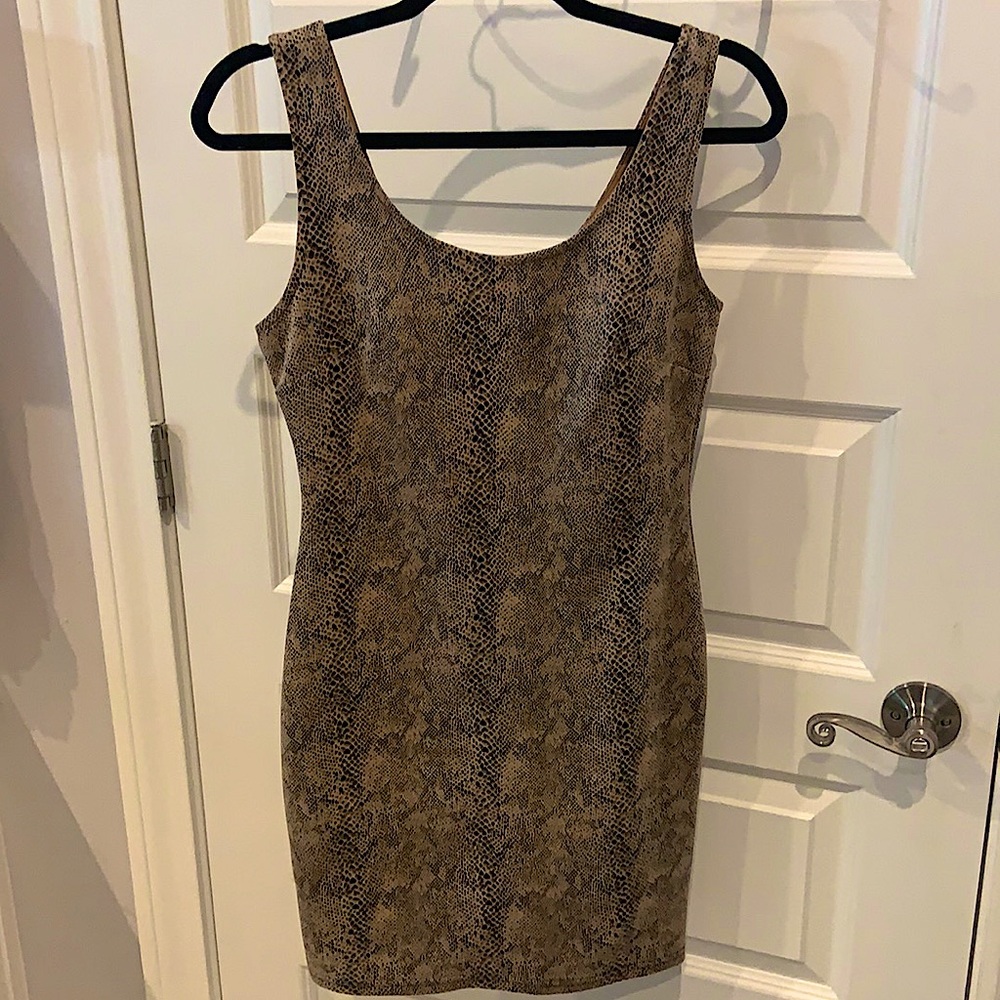Snakeskin mini dress